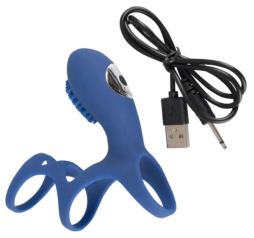 SMILE Couple - vibračný krúžok na penis (modrý)