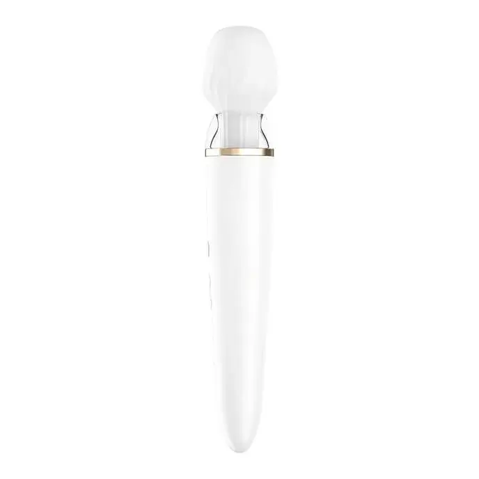 Satisfyer Double Wand-er - šikovný masážny vibrátor (biely)