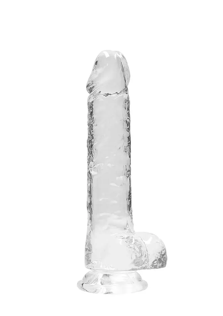 REALROCK - priehľadný realistický dildo - priehľadný (19 cm)