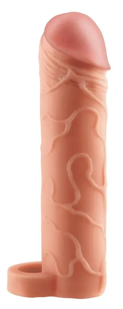 X-TENSION Perfect 1 - prstencový penisový návlek (17,7 cm) - naturálny