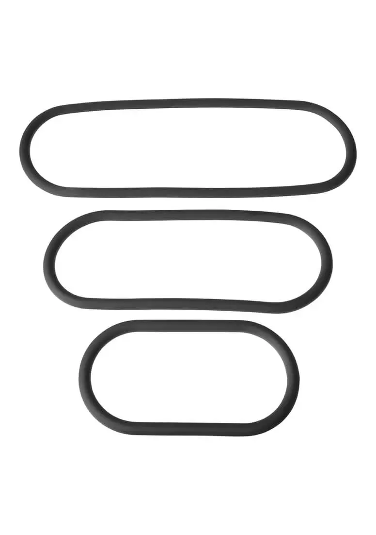 Perfect Fit Slim Wrap - tenká sada krúžkov na penis - čierna (3ks)