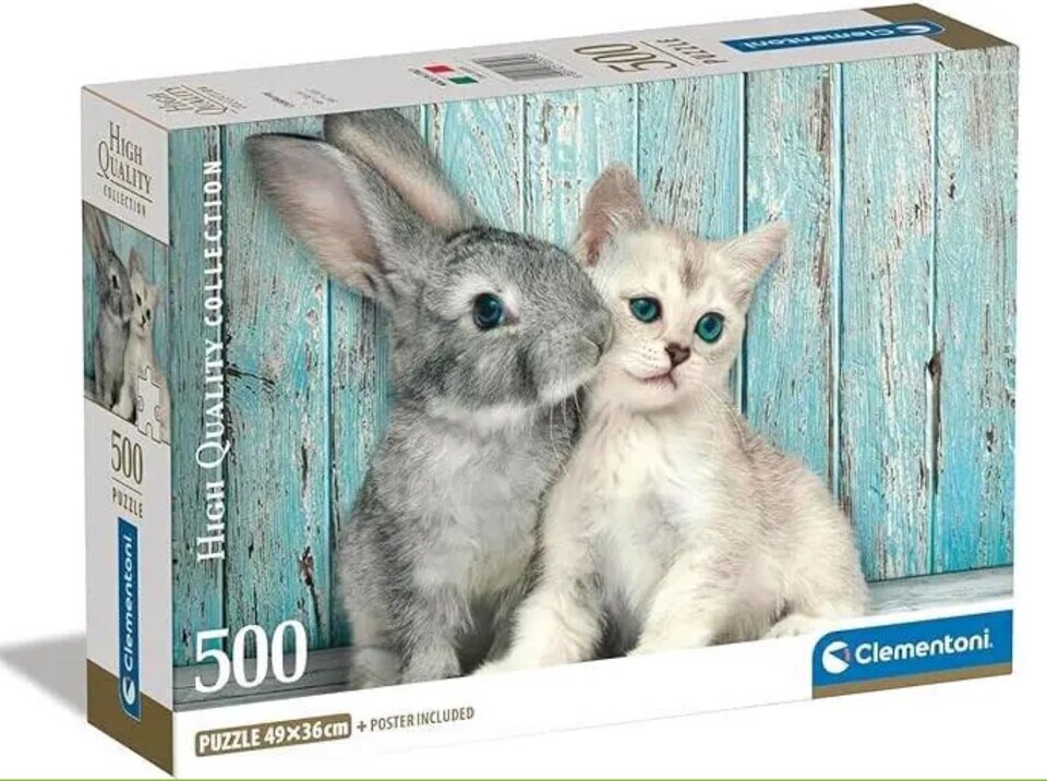 Clementoni Puzzle 500 Mačiatko a zajačik
