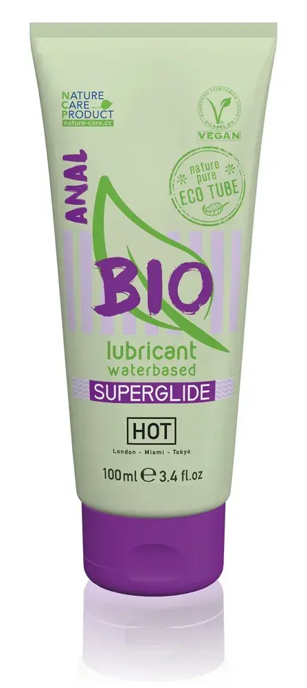 HOT BIO Superglide Anal - vegán vodný análny lubrikant (100ml)