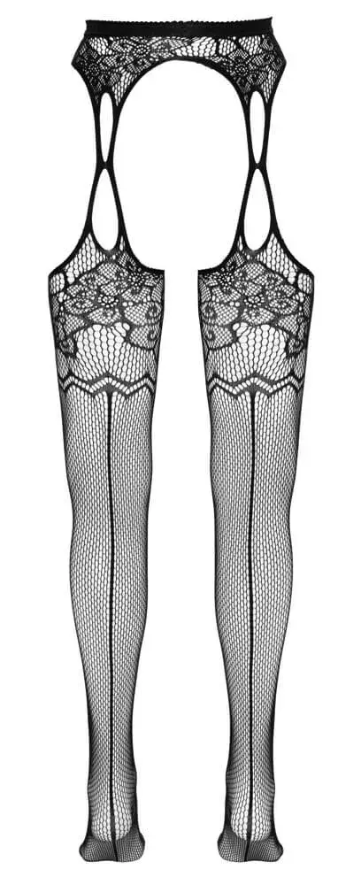 Cottelli - vzorované sieťované sexy pančuchy (čierne)