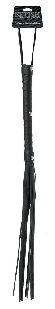 Fetish Fantasy Deluxe bič s deviatimi chvostmi (65cm) - čierny