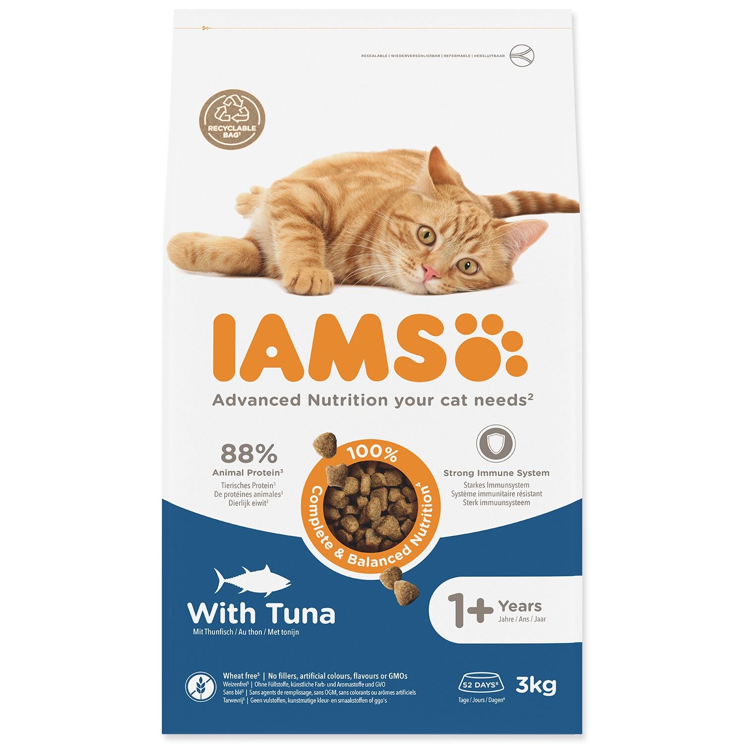 IAMS for Vitality Adult s tuniakom - výhodné balenie: 2 x 3 kg