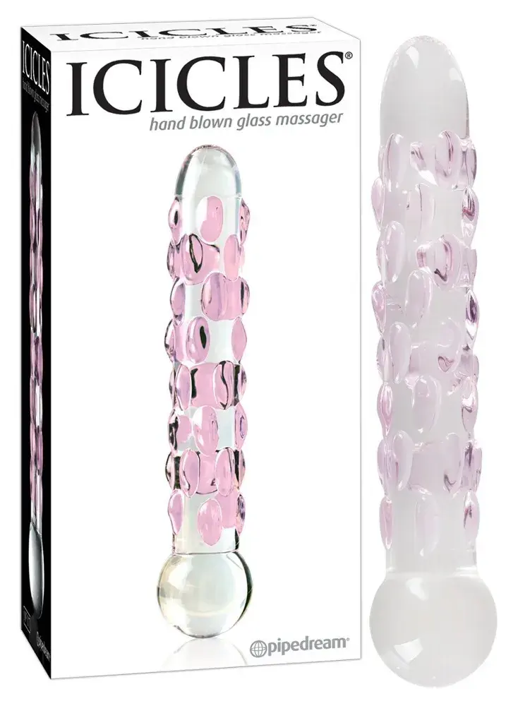 Icicles No. 7 - perlové sklenené dildo