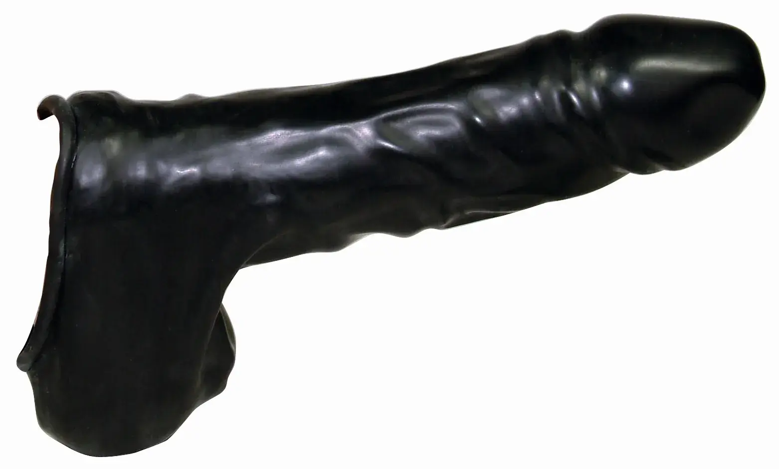 You2Toys - Latexový penis a šourkový plášť (čierny) - Buď odvážny