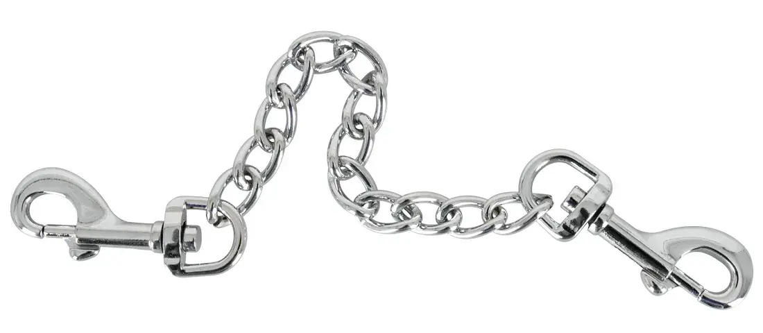 ZADO - dvojitý kovový karabín a reťaz (15cm)