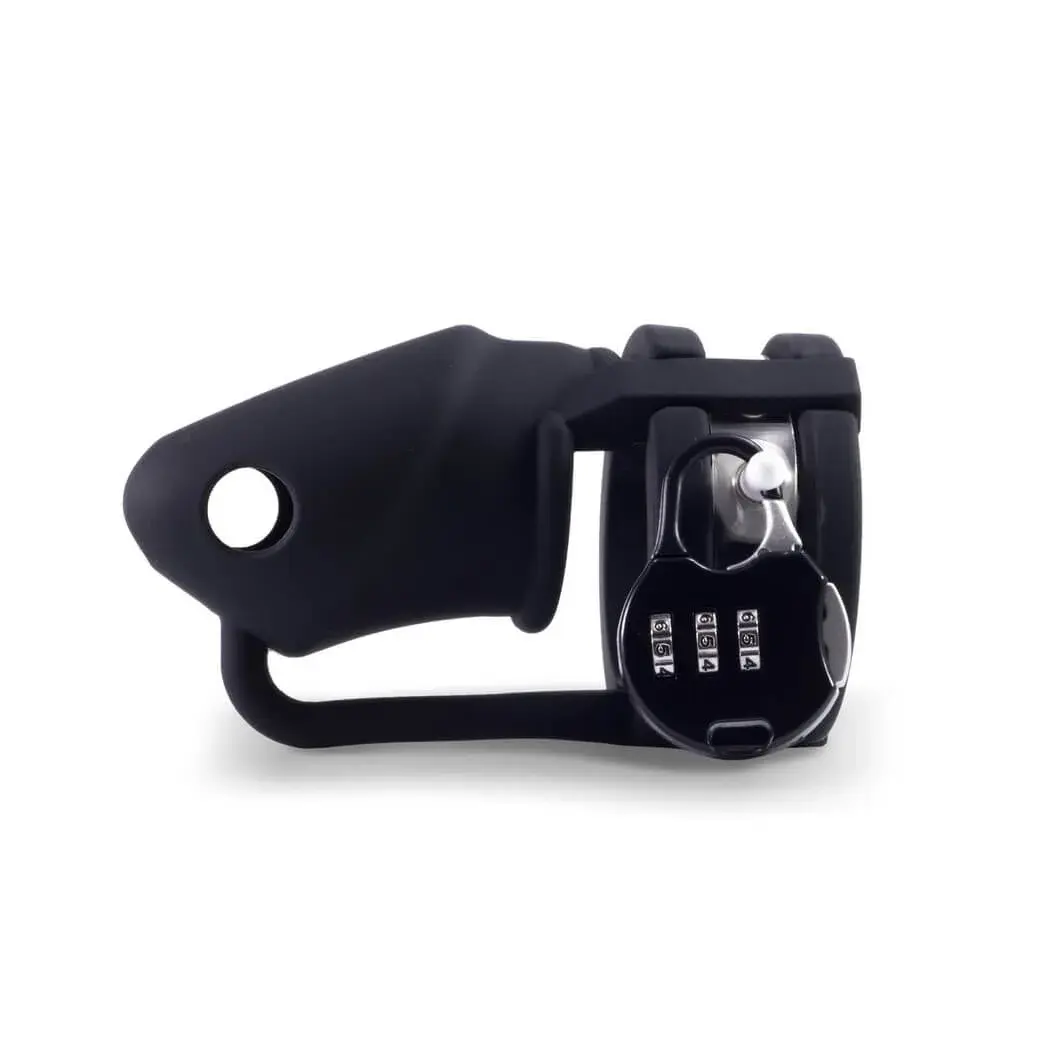 LOCK A WILLY - silikónová klietka na penis s visiacim (čierna)