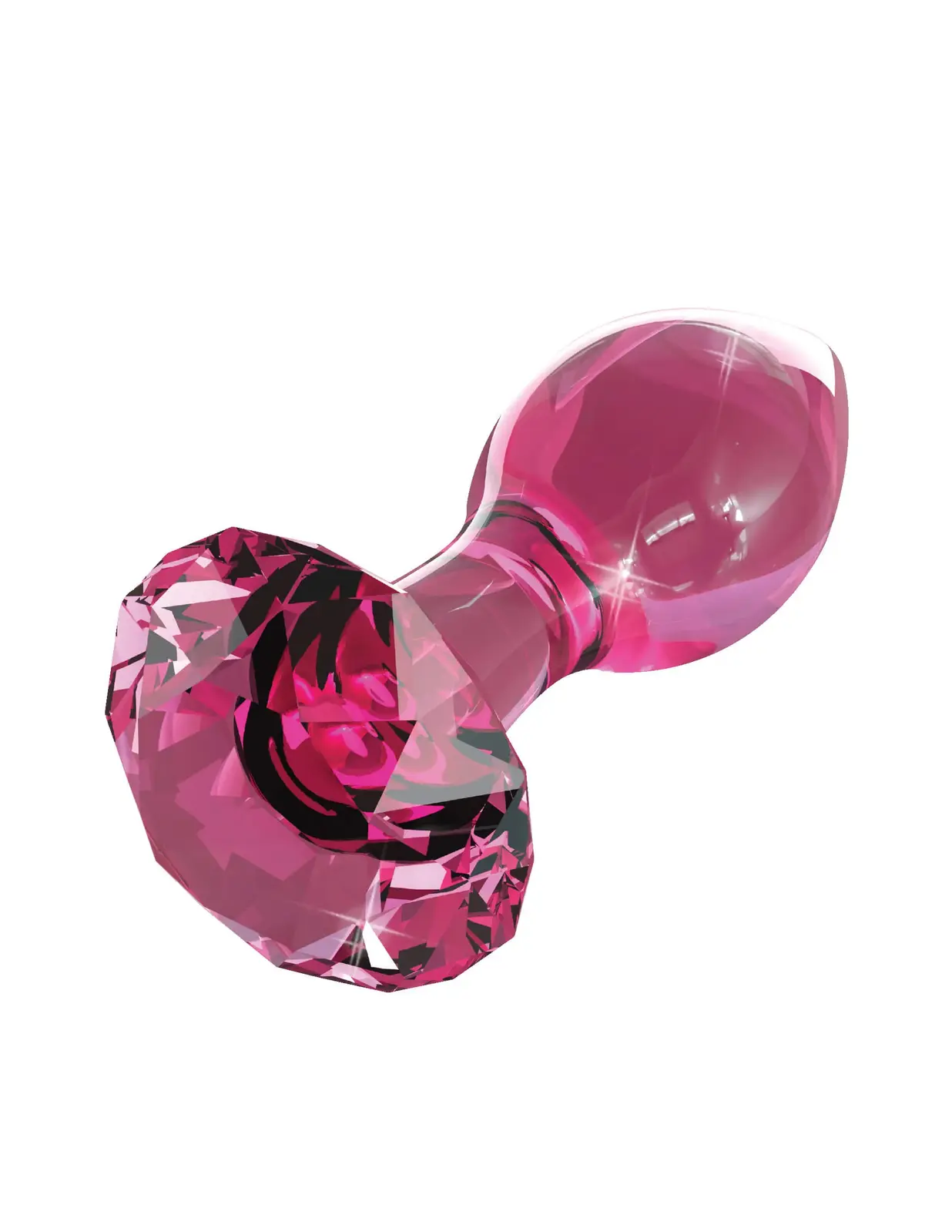 Icicles No. 79 - kužeľový sklenený análny kolík (ružový)