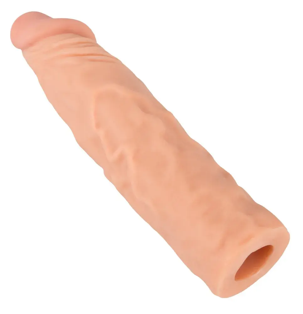 Nature Skin - predlžujúci a hrubší návlek na penis (19,5 cm)