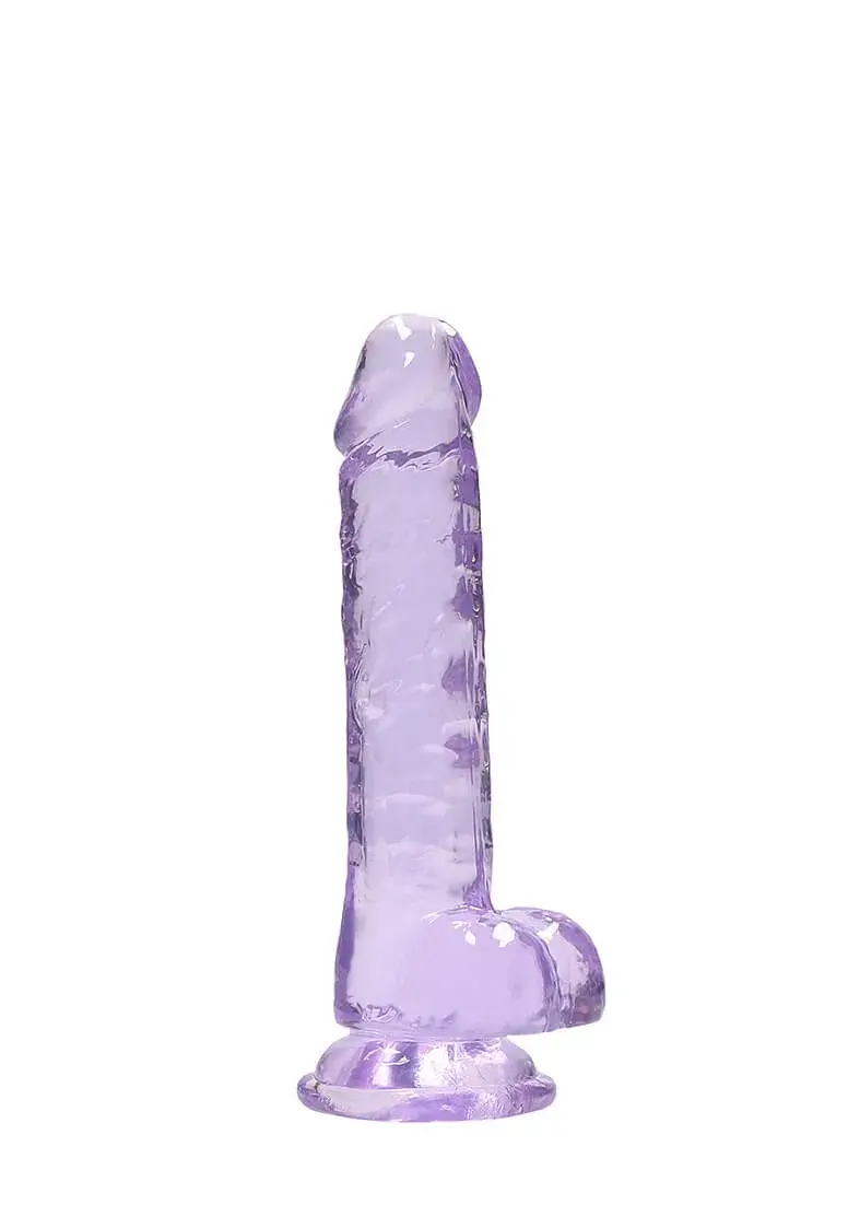 REALROCK - priesvitný realistický dildo - fialový (17 cm)