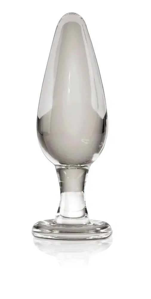 Icicles No. 26 - kónický, sklenený análny kolík (priehľadný)