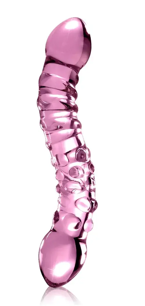 Icicles No. 55 - obojstranné G-bod sklenené dildo (ružové)