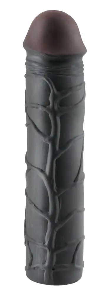 X-TENSION Mega 3 - realistický návlek na penis (22,8cm) - čierny