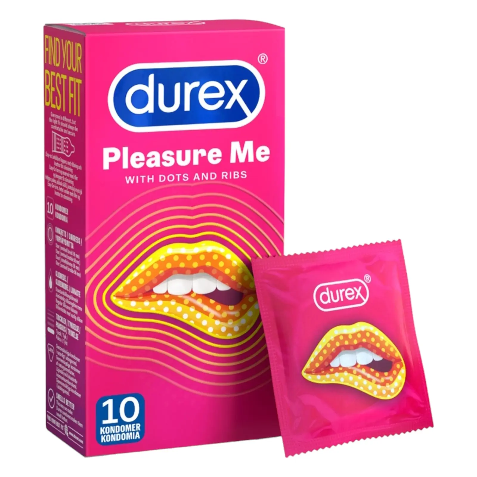 Durex Pleasure Me - rebrovaný-bodkovaný kondóm (10 ks)