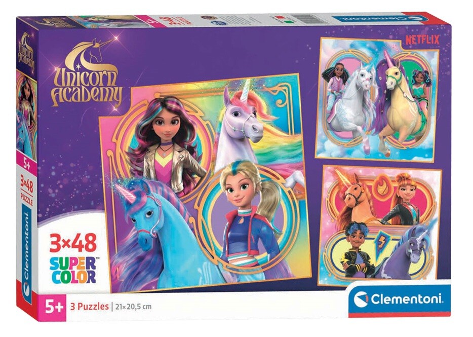 Clementoni Puzzle 3x48 Unicorn Academy
