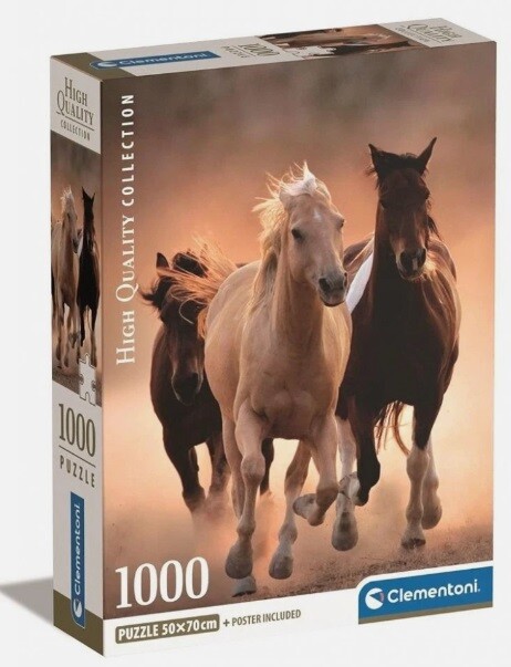 Puzzle 1000 Bežiace kone Clementoni