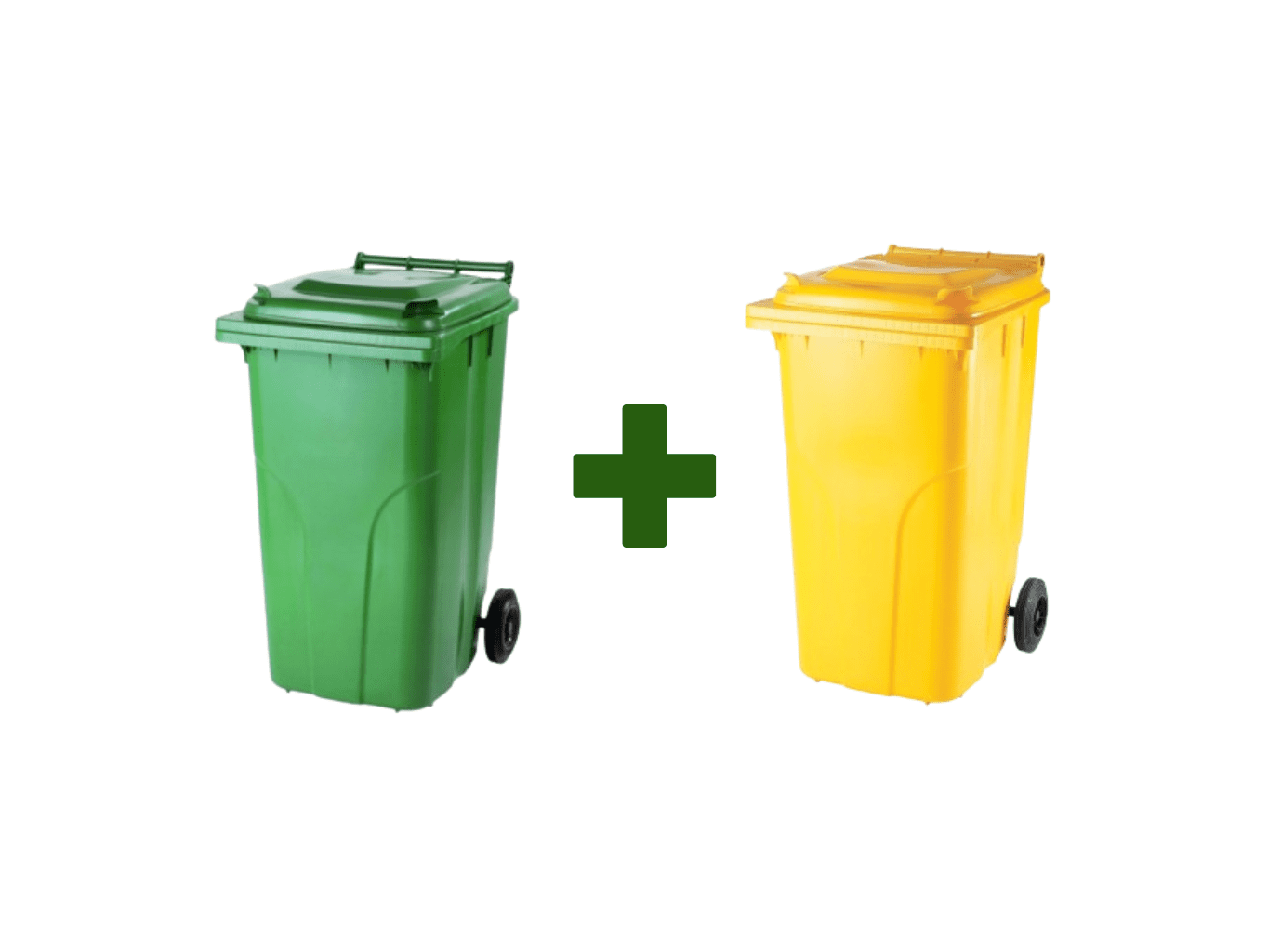 Akciový balíček - Popolnica Odpadová nádoba 240L zelená + žltá
