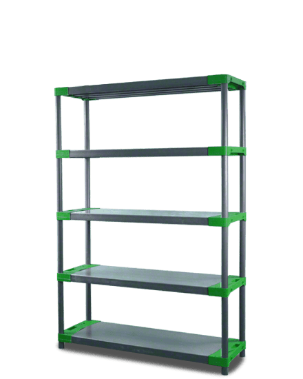 REGÁL PLASTOVÝ Jupiter-5 180x100x46 PVC červený/zelený Povrchová úprava: Červená