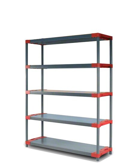 REGÁL PLASTOVÝ Jupiter-5 180x150x46 PVC červený/zelený Povrchová úprava: Červená