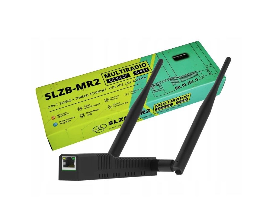SLZB-MR2 multirádiová brána pre ZigBee2MQTT, Home Assistant, ZHA a OpenThread Border Router - RJ45, PoE, WiFi, USB