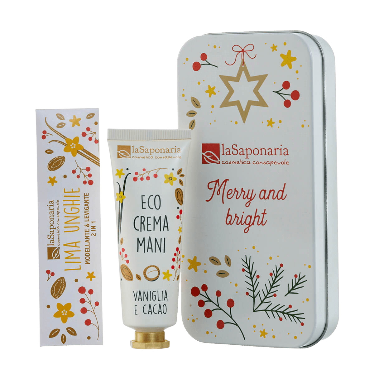 LASAPONARIA Darčeková sada na starostlivosť o ruky a nechty - Vanilka & Kakao