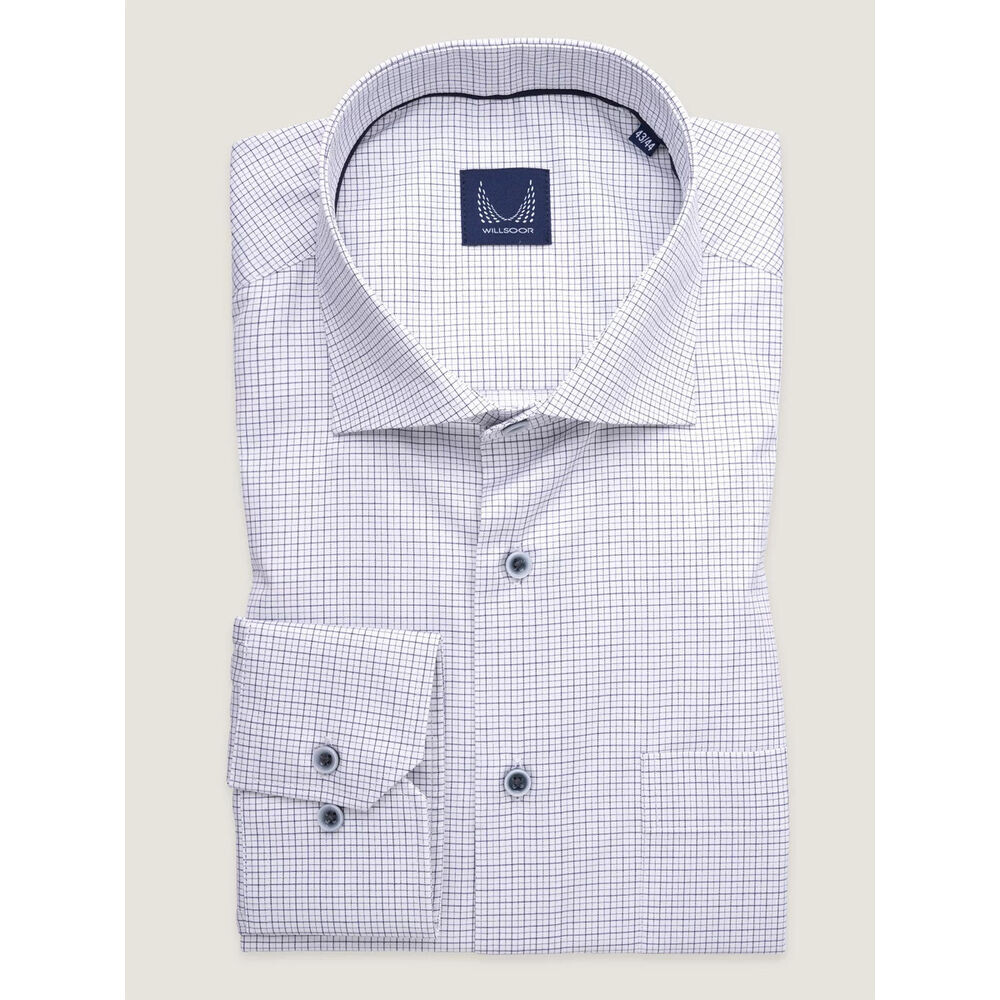 Pánska bavlnená klasická košeľa s modrým károvaným vzorom 19454
