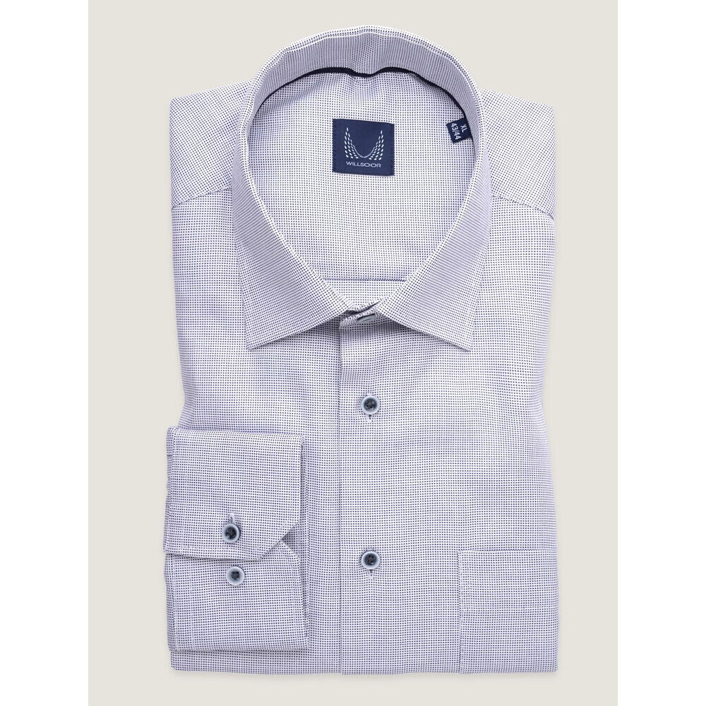 Pánska bavlnená klasická košeľa s modrým károvaným vzorom 19459