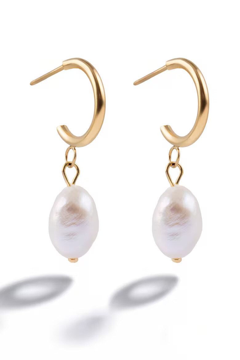 Marc Malone Pozlátené náušnice s umelou perlou Majstré MCE250370G