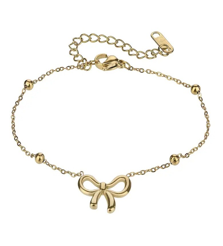 Emily Westwood Slušivý pozlátený náramok Mašlička EWB24008G