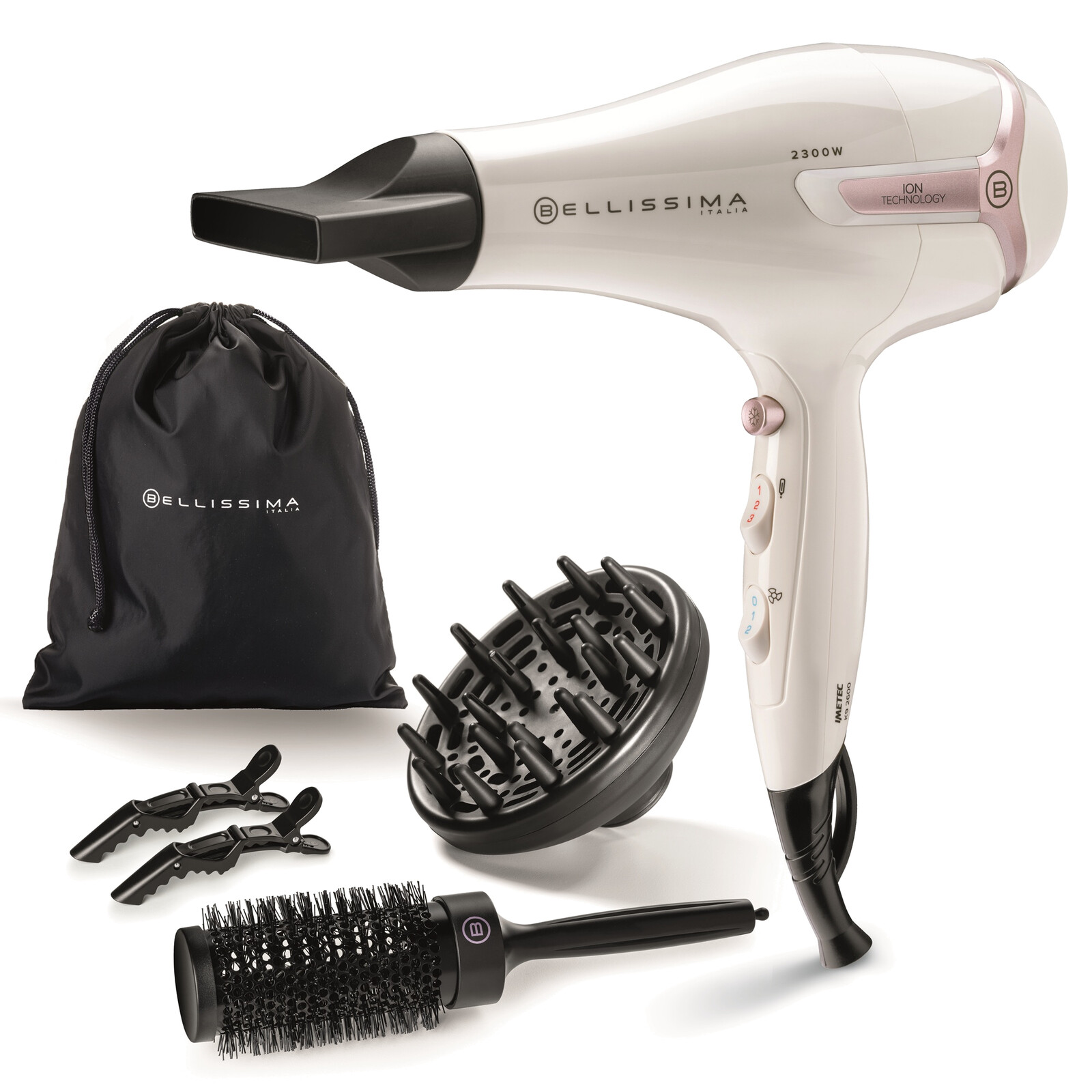 Bellissima Fén na vlasy s kefou 11994 K9 2600 ION