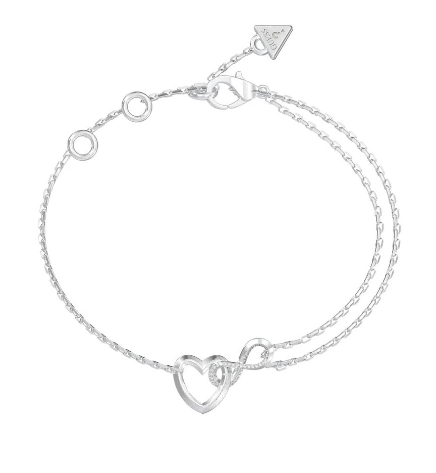 Guess Pôvabný náramok Srdce a nekonečno Iconique JUBB05531JWRH 18,4 cm