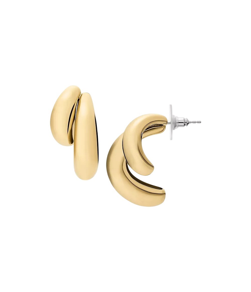 Fossil Luxusné visiace pozlátené náušnice JF04898710