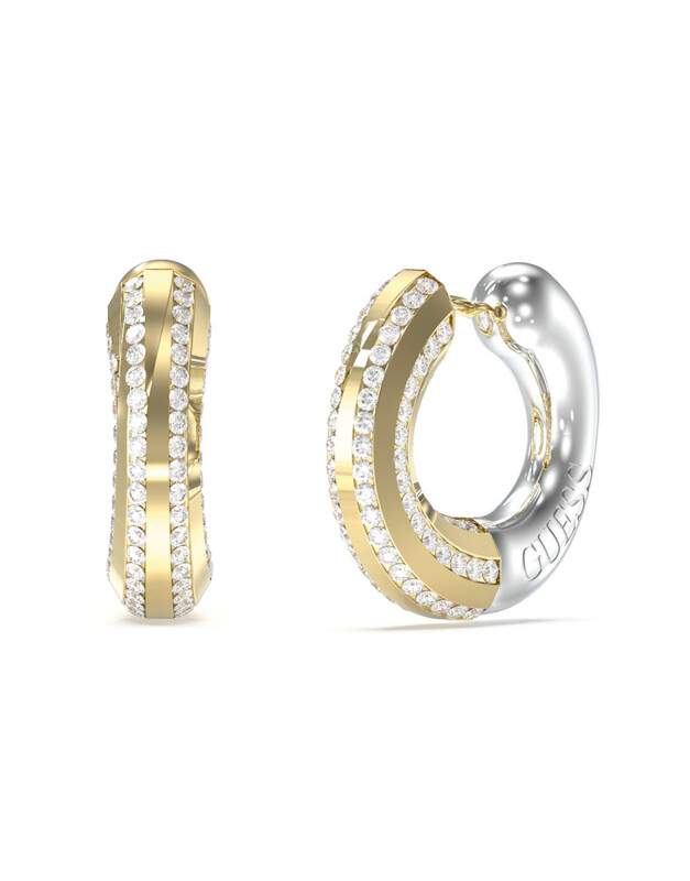 Guess Oceľové dvojfarebné náušnice so zirkónmi Majorelle JUBE05375JWYGRHT/U