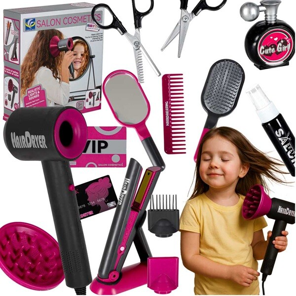 Kadernícka súprava s fénom, žehličkou na vlasy a s príslušenstvom