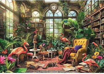 CLEMENTONI Puzzle Knižnica v skleníku 1000 dielikov