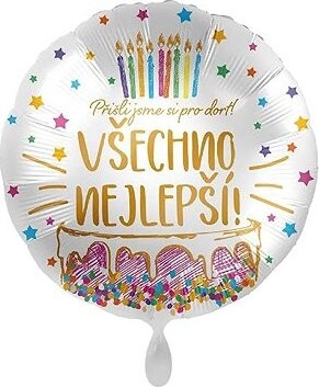 AMSCAN Balón fóliový – všetko najlepšie, 43 cm