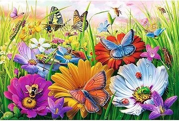 TREFL Puzzle EasyPiece: Hmyz na louce 300 dílků