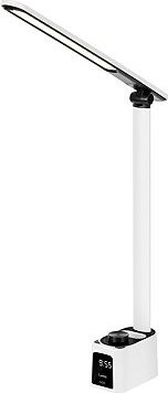 Rebel KOM1019 Stolová lampa s hodinami, 72 LED, biela