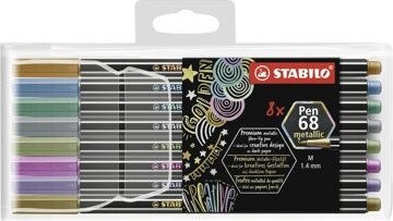 STABILO Pen 68 metallic, 8 ks, plastové puzdro