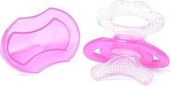 BabyOno Silikónové bez BPA v tvare cumlíka s krytom ružové 3 m+