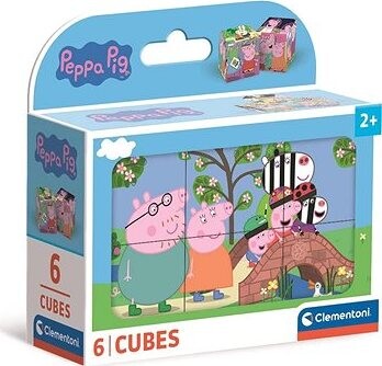CLEMENTONI Obrázkové kostky Prasátko Peppa, 6 kostek