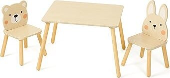 Derrson W5320 Sada dětský stůl se 2 židlemi, béžový