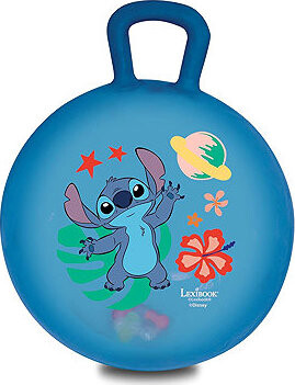 Lexibook Nafukovací skákací míč se světelnými efekty Disney Stitch 45 cm, tmavě modrý