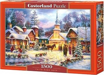 CASTORLAND Puzzle Zasnežená vianočná dedinka 1500 dielikov