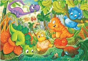 CLEMENTONI Šťastná oáza dinosaurů MAXI 24 dílků