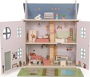 Pre dve deti Domček s bábikami sivý