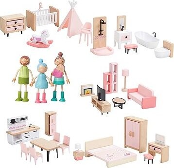 Dvedeti Súprava nábytku s rodinou 5 v 1